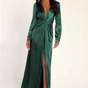 Lulu's Emerald Green Long Sleeve Dress